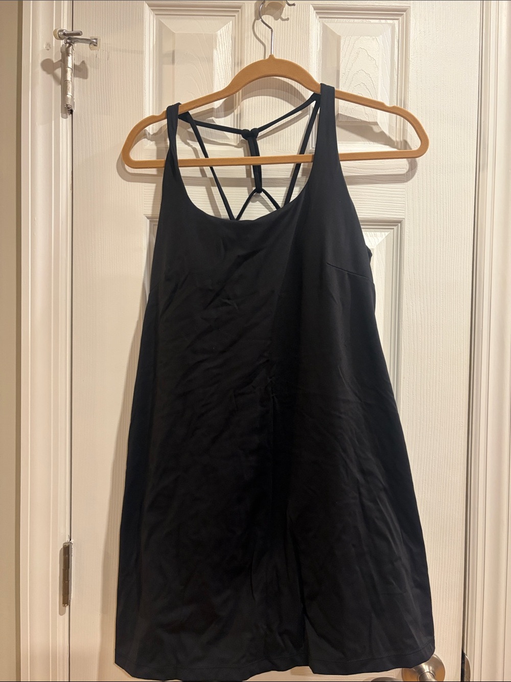 Avis Black Strappy Back Women's athletic dress with shorts
